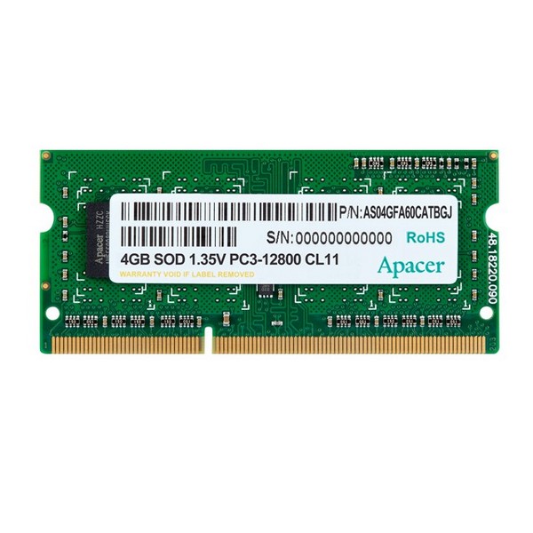 خرید رم لپ تاپ اپیسر Ram Apacer 4GB DDR3 1600 PC3-12800 شش ماه گارانتی